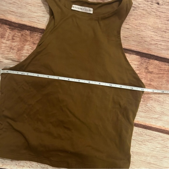 Women’s Sincerely Jules Crop Racerback Tank Too Size Medium in Brown - Picture 5 of 6